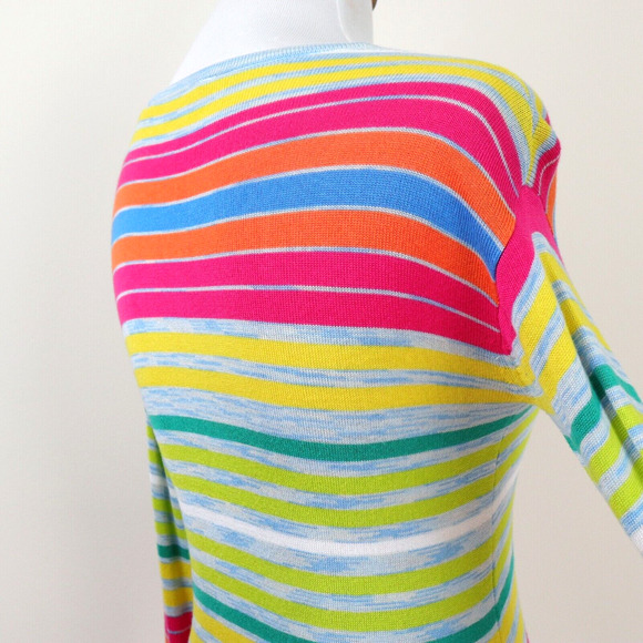 Soft Surroundings Size Petite XS Oasis Fine Knit Sweater Stripe - Picture 5 of 10